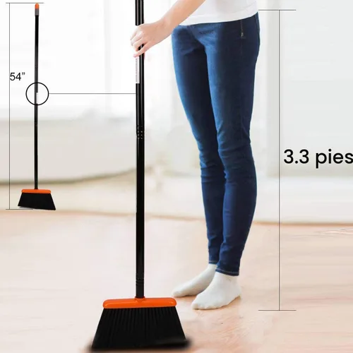 Miniatura 5 de TreeLen Juego de escoba y recogedor con mango largo de 52 pulgadas para el hogar, cocina, oficina, vestíbulo, uso en el suelo, escoba vertical