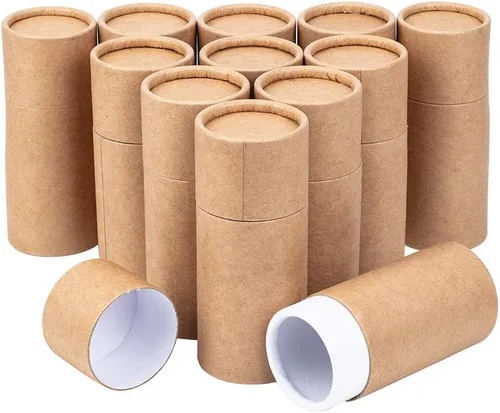 Miniatura 8 de BENECREAT 12 tubos de cartón Kraft BurlyWood de 0.3 fl oz, recipientes redondos de cartón, tubos de bálsamo labial, tubos de cartón para lápices