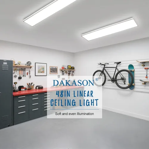 Miniatura 7 de DAKASON Lámpara de techo LED rectangular de 4 pies para cocina/lavandería, 48 W envolvente 3/4/5000K seleccionable, luces lineales cableadas