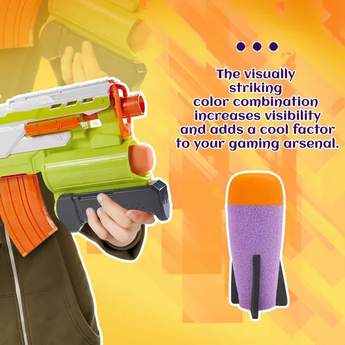 Miniatura 5 de BOROLA Lanzador de cohetes de espuma relleno de misiles compatible con Nerf N-Strike Elite Series