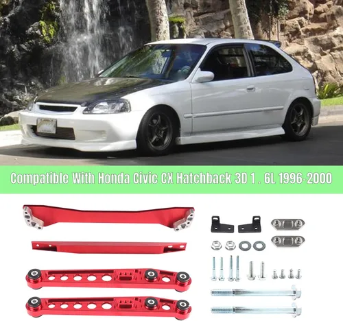 Miniatura 7 de Kit de barra de amarre de brazo de control inferior trasero compatible con Honda Civic EK 1996 1997 1998 1999 2000