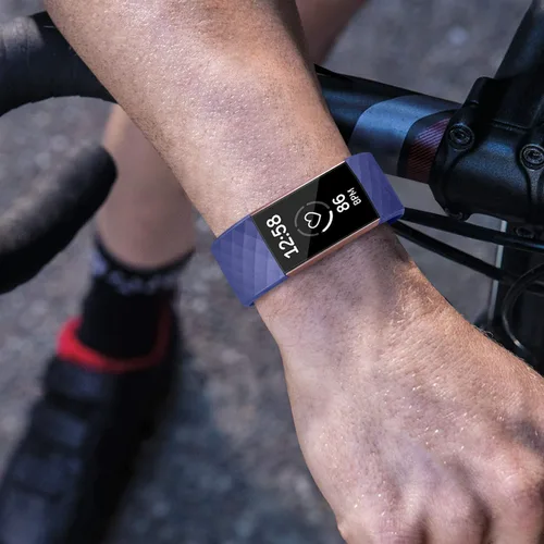 Miniatura 5 de Paquete de 3 bandas de silicona para Fitbit Charge 4, Fitbit Charge 3 y Charge 3 SE, pulseras de repuesto para mujeres y hombres pequeños y grandes