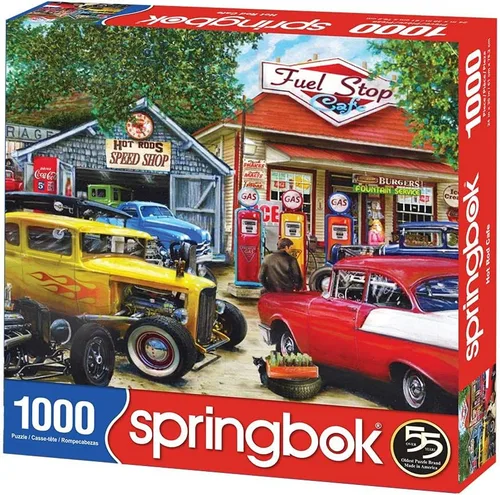 Miniatura 2 de Springbok 's - Rompecabezas de 1000 piezas Hot Rod Cafe, fabricado en Estados Unidos Multicolor
