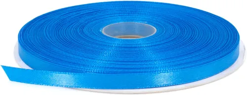 Cinta de satén azul, 1/4 pulgadas x 50 yardas, color sólido de doble cara, rollo de cinta gruesa y duradera, 100% poliéster para envolver regalos,