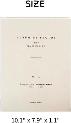 Miniatura 6 de Álbum de fotos con tapa dura coreana simple y estética, de 4 x 6 pulgadas, para parejas, familia, bebés, bodas. Tiene capacidad para 100 fotos
