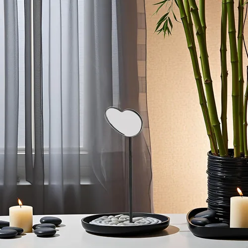 Miniatura 4 de Pssopp Espejo de extensión de pestañas, espejos de maquillaje de pestañas, espejo de pestañas en forma de corazón, espejo de pestañas profesional