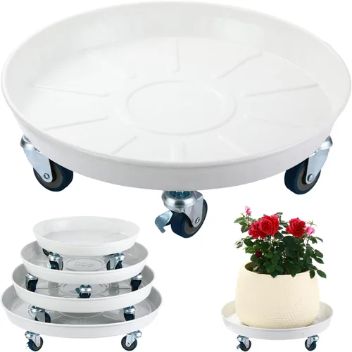 Miniatura 18 de Planterhoma 3 paquetes de 13 pulgadas de metal para plantas con ruedas, soporte rodante grande para plantas de hierro resistente, ruedas