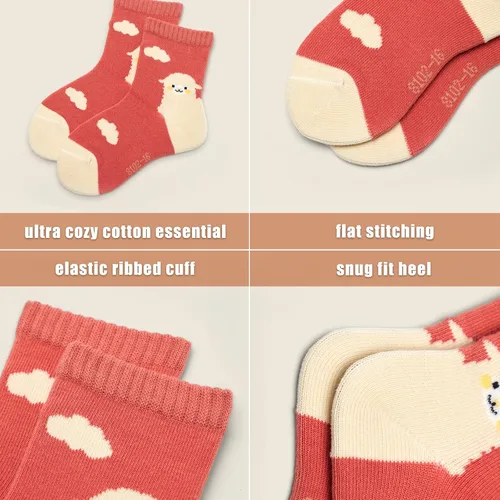 Miniatura 19 de Aisyee Calcetines de algodón para niños, calcetines sin costuras para niños, calcetines coloridos de cuarto de punto, paquete de 6