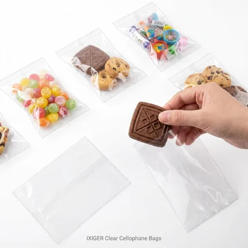 Miniatura 6 de IXIGER 200 bolsas de celofán transparente de 4.3 x 5.9 pulgadas, bolsas transparentes para galletas y bolsas de golosinas para galletas