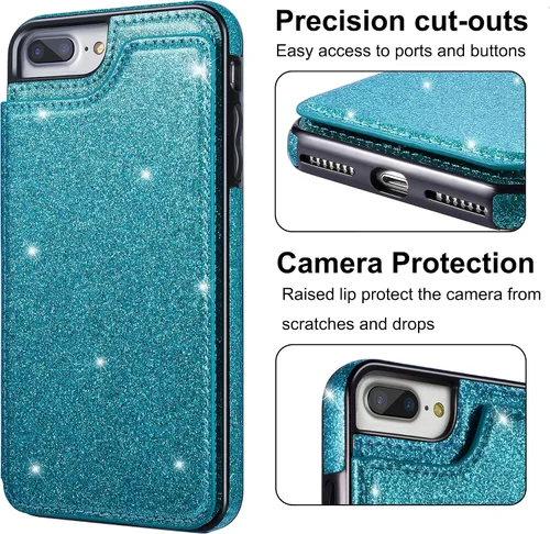 Miniatura 4 de Funda de piel tipo cartera para iPhone con (dos cierres magnéticos), (ranuras para tarjetas) función atril