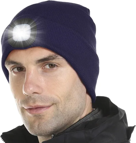 Miniatura 29 de Tutuko Gorro unisex con luz, gorro LED recargable por USB, sombrero LED con linterna, regalos para hombres, mujeres, papá