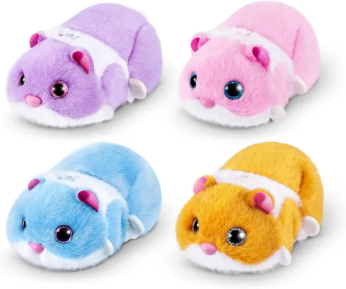 Miniatura 4 de Pets Alive Hamstermania (azul) por ZURU Hamster, mascota electrónica, más de 20 sonidos interactivos, juguete de pelota de hámster para niñas y niños
