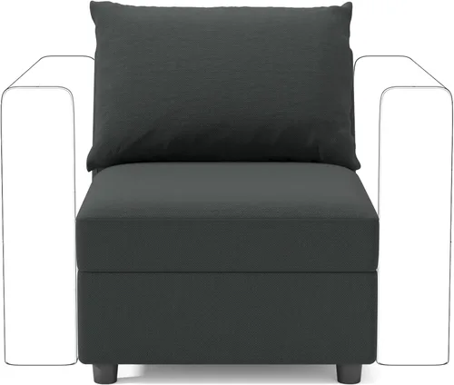 Miniatura 8 de Ainfox Sofá modular modular y sofás para sala de estar, módulo de sofá gris oscuro sin brazos de 27 pulgadas con almacenamiento, sofá para sala