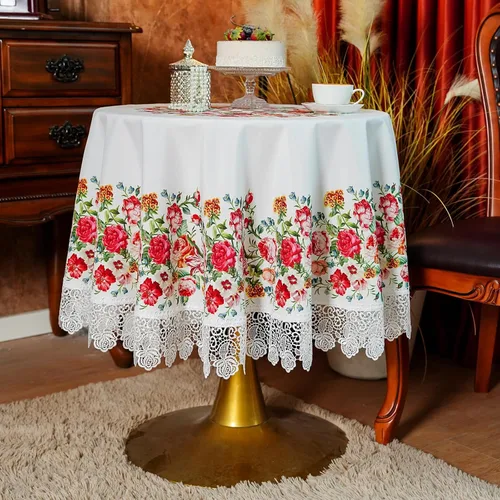 Miniatura 13 de SUTAVIA Mantel de encaje floral impermeable, rectangular, lavable, para el hogar, vacaciones, Acción de Gracias, Navidad, fiesta, comedor