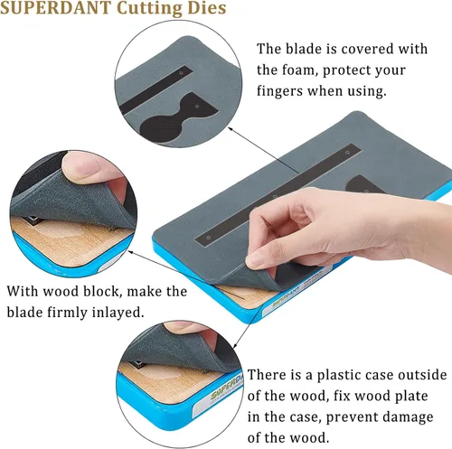 Miniatura 3 de SUPERDANT Llavero de 2 formas de cuero de madera troquelado para llavero, molde de cuero para bricolaje, manualidades, adorno, troquelador, llavero