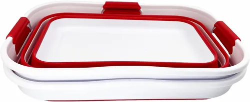 Miniatura 2 de SAMMART Cesta plegable de plástico de 21 litros (5.5 galones), contenedor de almacenamiento plegable y organizador, tina de lavado portátil, cesta