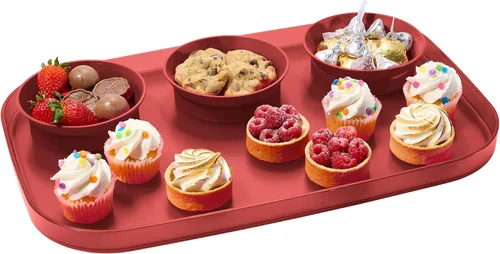 Miniatura 7 de madesmart dipware - Bandeja de 3 tazones, apilables y extraíbles para embutidos, guacomole, aperitivos, verduras, apto para lavavajillas