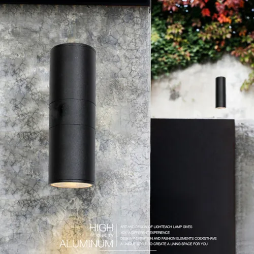 Miniatura 5 de MS-61818 - Lámpara de pared de doble cilindro impermeable arriba y abajo, lámpara de pared para exteriores, balcón, escalera, pasillo, exterior