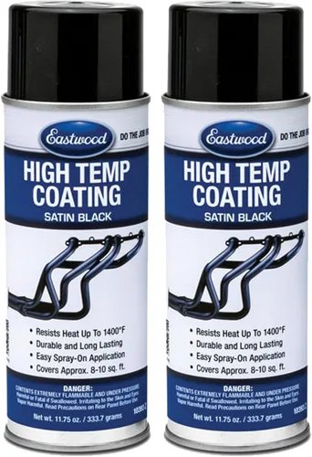 Eastwood Aerosol de recubrimiento de escape negro satinado resistente a altas temperaturas, 11.75 onzas, paquete de 2