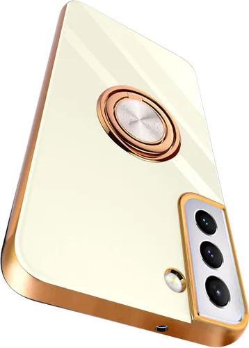 Miniatura 13 de Compatible para Samsung Galaxy S22 Funda con Soporte de Anillo Kickstand [con Magnético] TPU Suave Resistente a Golpes Electrochapado Funda Púrpura