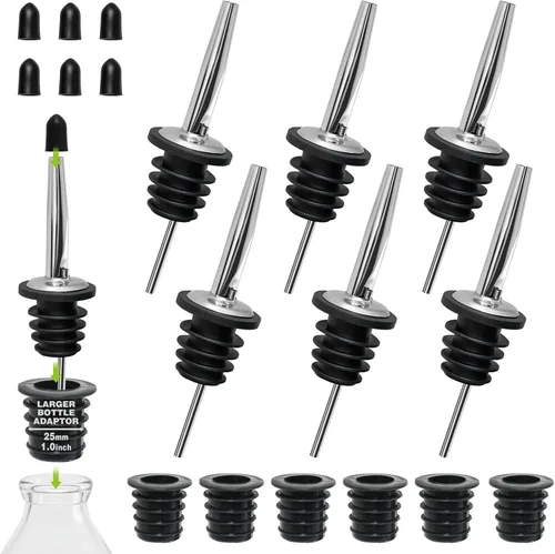 Miniatura 8 de 12 vertedores de botellas de licor con peso, boquilla de aceite de oliva abatible automática, boquilla dispensadora de aceite de oliva de acero