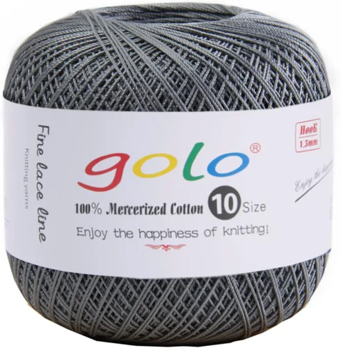 Miniatura 8 de Golo - Bolas de hilo para crochet de algodón tamaño 10, color algodón para crochet D-Fresa D078-fresa