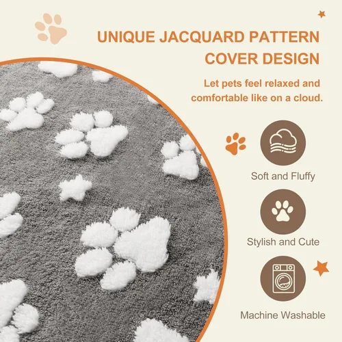 Miniatura 5 de Camas para perros grandes, bonita cama gruesa para perrera, cama mullida para mascotas con funda extraíble lavable y parte inferior antideslizante