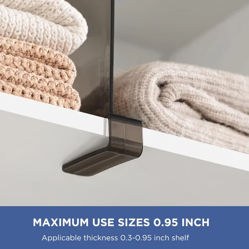 Miniatura 6 de HBlife Paquete de 6 separadores de estantes grises, organizador vertical de bolso para armario, perfecto para suéteres, camisas, bolsos