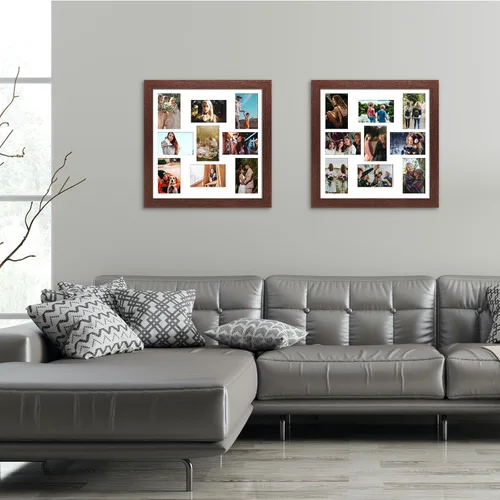Miniatura 245 de Marcos de Fotos Collage de 13.5X15.5 con 7 Aberturas para Fotos de 4X6, Marco de Fotos Múltiples con Paspartú para Decoración de Pared, Grano