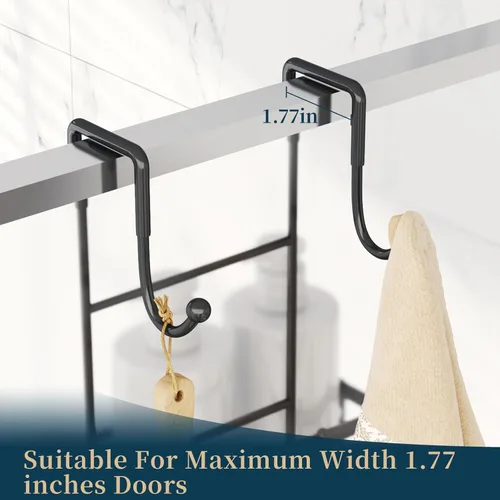 Miniatura 6 de Consumest Organizador de ducha para puerta, estantes de ducha de 2 niveles para colgar con soportes para jabón, organizador de ducha de gran