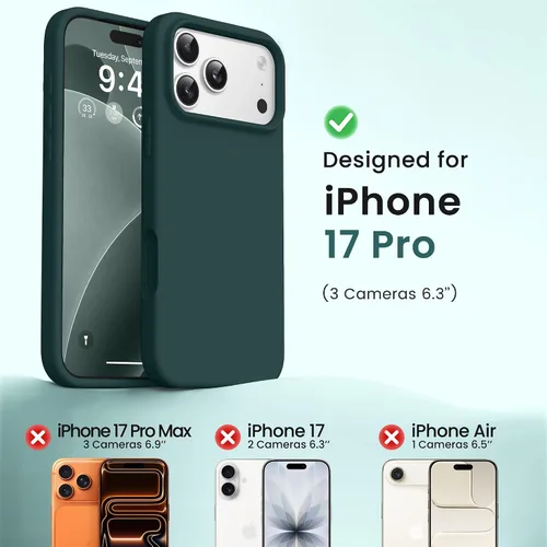Miniatura 431 de GONEZ Funda de silicona para iPhone 15 Pro Max, compatible con Magsafe, protector de cámara + protector de pantalla, forro de microfibra suave