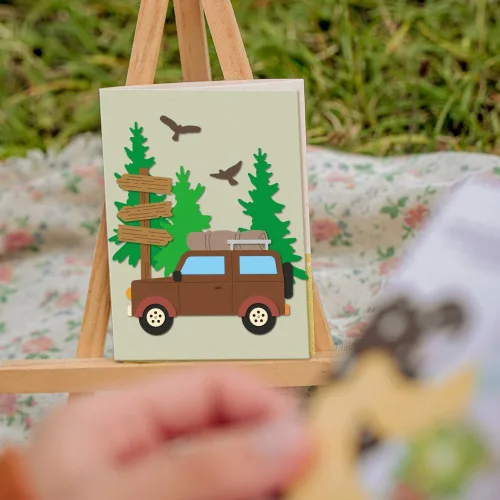 Miniatura 6 de GLOBLELAND Troqueles de corte de camping para hacer tarjetas, carpa de coche, troqueles para manualidades, álbumes de recortes, diario, papel