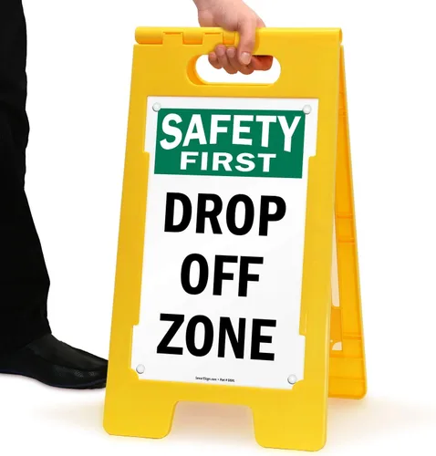 Miniatura 3 de Safety First – Señal Zona de Drop Off, de plástico plegable, 12" x 25" Kit FloorBoss de 25" x 12