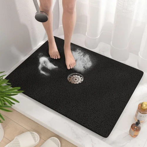 Miniatura 31 de HITSLAM - Tapete cuadrado para ducha, de 24 x 24 pulgadas, tapete de baño antideslizante para bañera, tapetes de baño de alcachofa de PVC suave