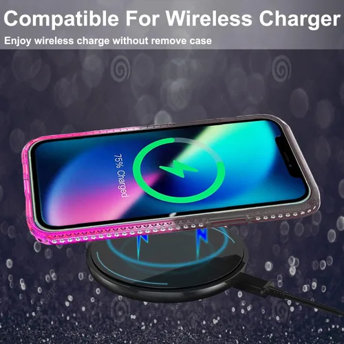 Miniatura 7 de STARSHOP Funda compatible con iPhone 11, con protector de pantalla de vidrio templado incluido: cubierta de arena movediza con purpurina flotante