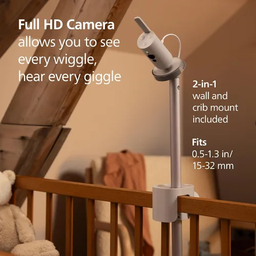 Miniatura 10 de Philips Avent Monitor de bebé conectado de alta calidad, monitor inteligente para bebés con aplicación, cámara de 1080p, seguimiento de movimiento