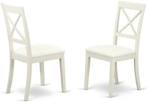 Miniatura 4 de East West Furniture OXBO3-LWH-LC - Juego de mesa de comedor moderno de 3 piezas que contiene una mesa cuadrada de madera y 2 sillas de comedor