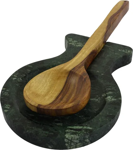 Miniatura 11 de Soporte para cuchara de mármol, soporte para cucharón, soporte de cuchara de mármol para estufa de cocina, resistente, apto para lavavajillas