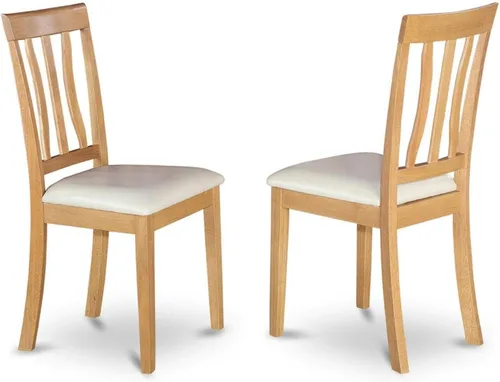 Miniatura 13 de East West Furniture ANC-BLK-C - Sillas de comedor antiguas, sillas de madera tapizadas de tela de lino, juego de 2, color negro