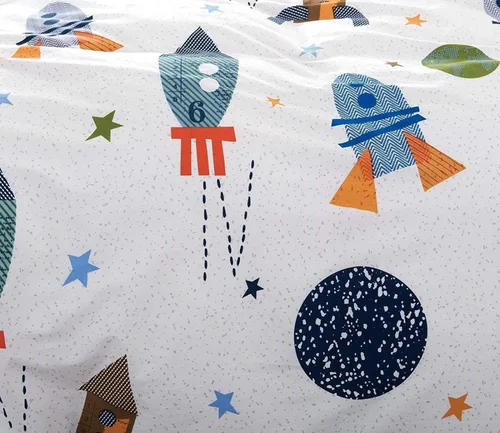 Miniatura 7 de Brandream Juego de cama para niños galaxia espacial Set de cobertor tamaño full y queen, Algodón, A, gemelo