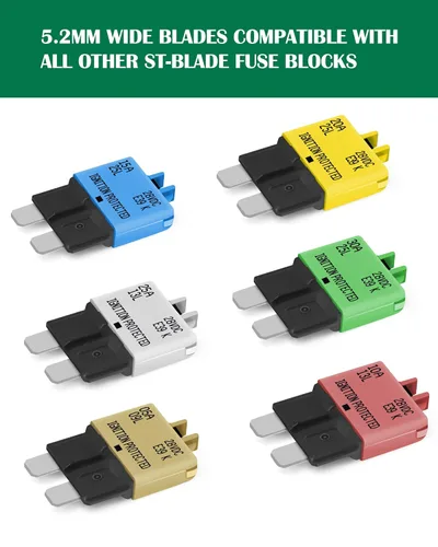 Miniatura 2 de LENKRAD Fusible reiniciable automotriz 5A, 10A, 15A, 20A, 25A, 30A, ATC, ATO, surtido de fusibles de reinicio manual para automóvil, disyuntor