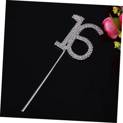 Miniatura 4 de LABRIMP Letra a Decor 16ª Decoración de diamantes de imitación para cupcakes de boda Cupcake Cups Decoración de cumpleaños, decoración de pastel
