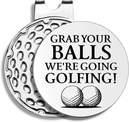 Miniatura 10 de Divertidos marcadores de pelota de golf con clip para sombrero, accesorios de golf para hombres, regalos de golf de jubilación de cumpleaños para I