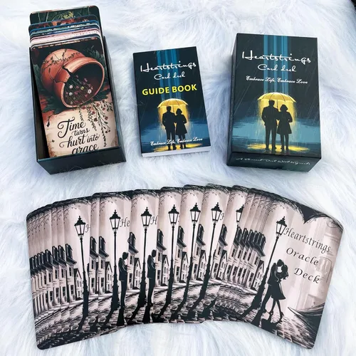 Miniatura 7 de Heartstring Oracle Cards, Twin Flame Love Oracle Cards, Oracle Deck y cartas de tarot para principiantes, 56 cartas con una guía detallada