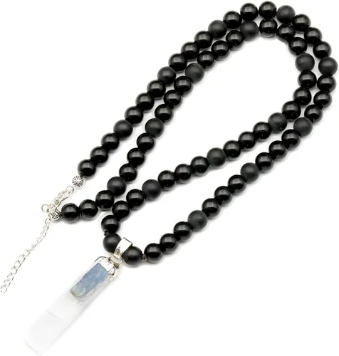 Miniatura 11 de Colgante de turmalina cruda natural, Collar de cuentas de ónix negro genuino, Collar de piedra negra, Collar de piedras preciosas, Cuentas de 0.315