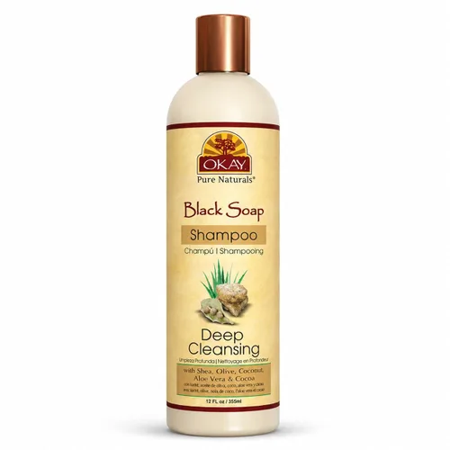 OKAY | Champú Jabón Negro | Para Todo Tipo De Cabello Y Texturas