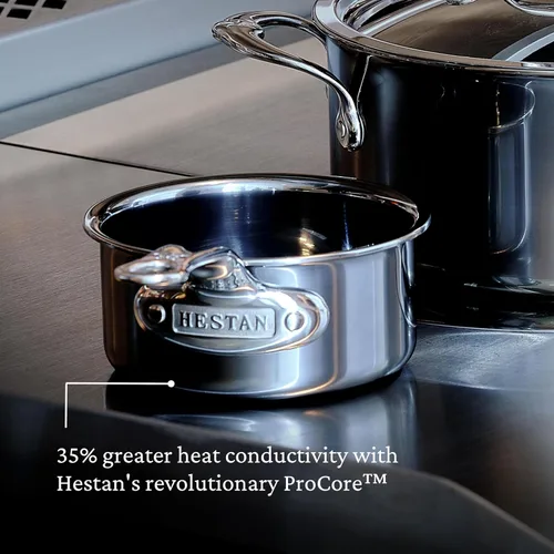 Miniatura 6 de Hestan - Colección NanoBond - Calentador de mantequilla de titanio de acero inoxidable, compatible con placa de inducción, 0.75 cuartos de galón