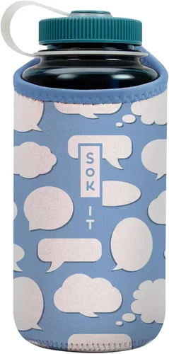 Miniatura 137 de Sok It BotlSok Funda para botella de agua con cubierta de neopreno aislante (Floral abstracto, se ajusta a CamelBak o Nalgene de 12 onzas)
