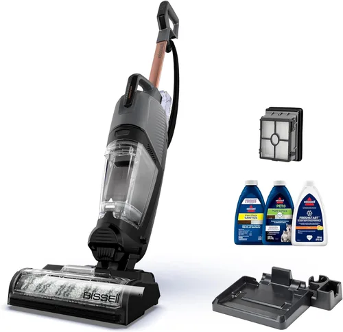 BISSELL CrossWave HydroSteam - Aspiradora en seco y húmedo, aspiradora multiusos, lavado y vapor, fórmula desinfectante incluida, 35151