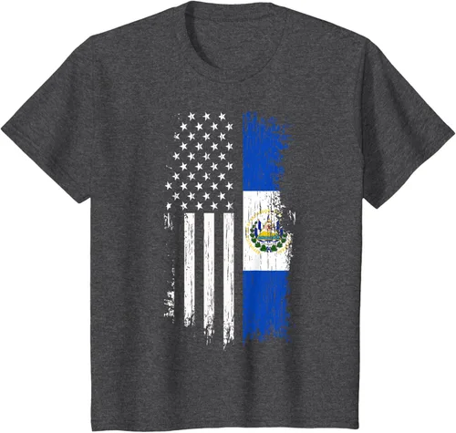 Miniatura 37 de Camiseta de la bandera de Estados Unidos salvadoreño - Camiseta de El Salvador USA